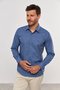 Camisa Social Masculina Slim Manga Comprida Azul Escuro