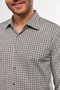 Camisa Social Slim Masculina Manga Comprida Cinza Xadrez