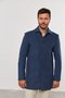 Casaco de Lã Masculino Longo Azul
