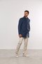 Casaco de Lã Masculino Longo Azul