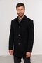Casaco de Lã Masculino Longo Preto