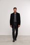 Casaco de Lã Masculino Longo Preto