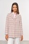Casaco Feminino Xadrez Texturizado Rosa e Off White
