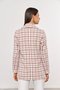Casaco Feminino Xadrez Texturizado Rosa e Off White