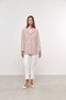 Casaco Feminino Xadrez Texturizado Rosa e Off White