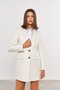 Casaco Feminino Reto Alongado 2 Botões Off White