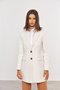 Casaco Feminino Reto Alongado 2 Botões Off White