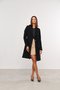 Casaco Longo de Lã Feminino Preto