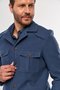 Casaco Masculino Curto de Lã com Bolsos Azul