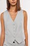 Colete Curto Feminino de Alfaiataria Premium Cinza Claro
