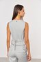 Colete Curto Feminino de Alfaiataria Premium Cinza Claro