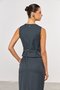 Colete Feminino Curto de Alfaiataria Premium Grafite