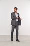 Costume Masculino Slim 2 Botões Lapela Fina Grafite