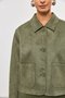 Jaqueta Curta de Efeito Suede com Bolsos Verde Militar
