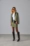 Jaqueta Curta de Efeito Suede com Bolsos Verde Militar