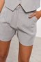 Short Feminino de Alfaiataria Curto Cinza Claro