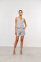 Short Feminino de Alfaiataria Curto Cinza Claro